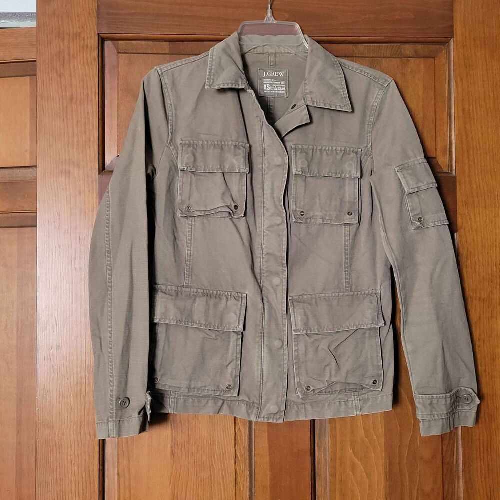 Women's Size XS J. Crew Camo Green Utility Jacket